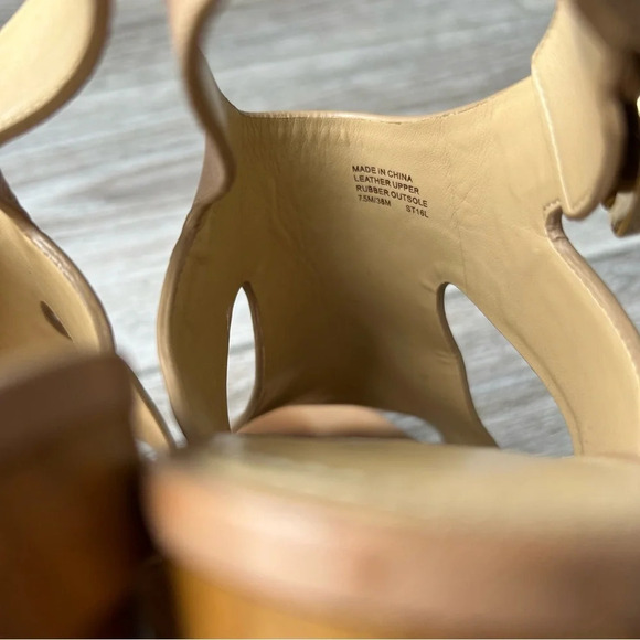 Michael Kors  Beige Leather Wedge Sandals - Picture 12 of 15